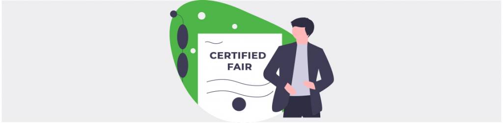 A certificate with the words “Certified Fair”