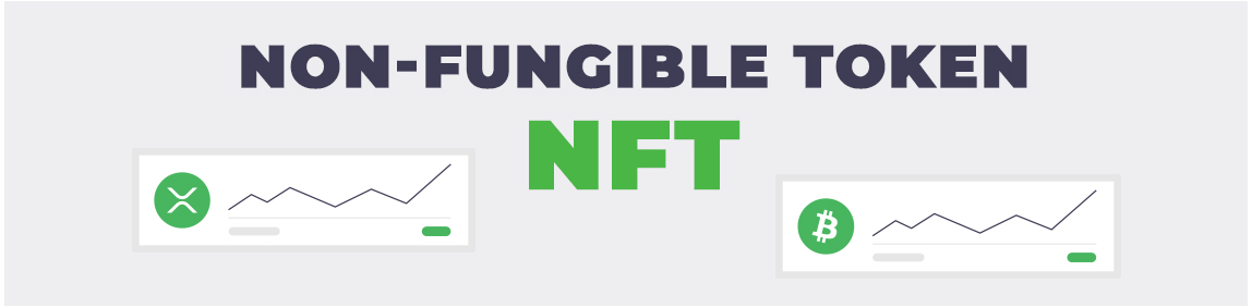 The acronym NFT under the worlds “Non-Fungible Token”