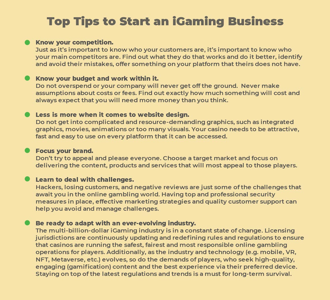 Top tips to start an iGaming Business
