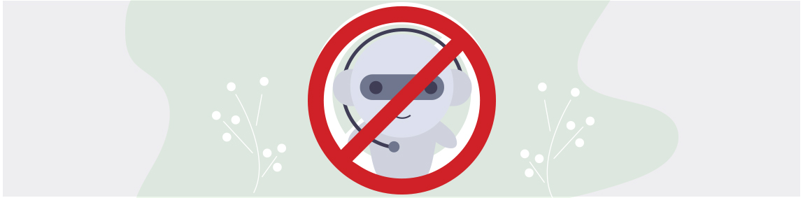 A robot inside a prohibited symbol